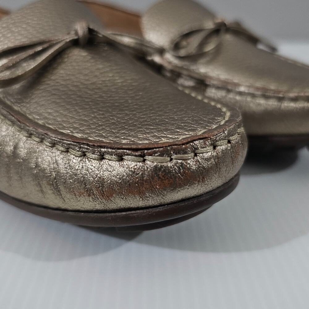 Marc Joseph Elmwood Ave Loafer Womens 11 Metallic Gold Leather Driving Moccasin - Picture 8 of 15
